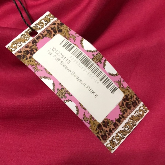 Boohoo tall puff sleeve body suit pink size 6 - Picture 7 of 7